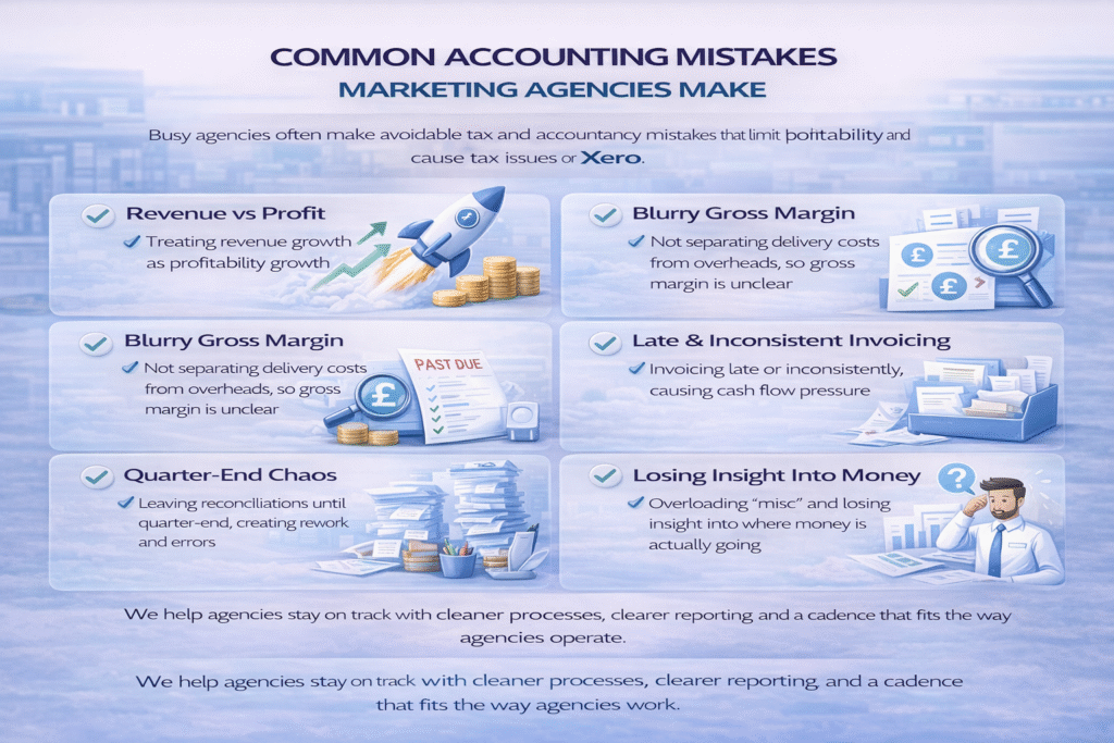 Accounting mistakes of digital marketing agencies
