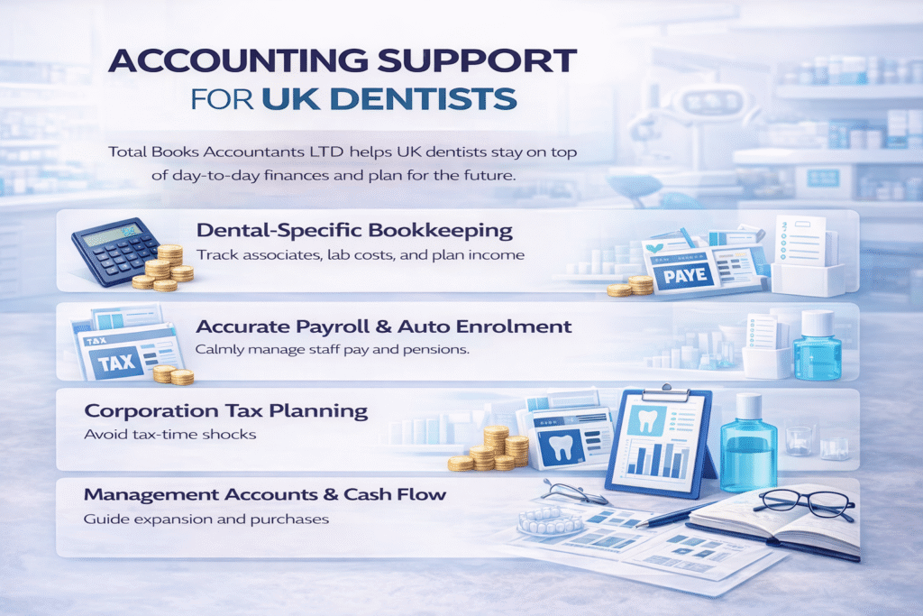 Accounting support for dentists
