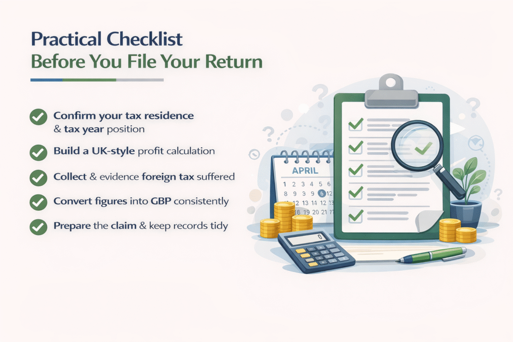 checklist for double taxation return filling