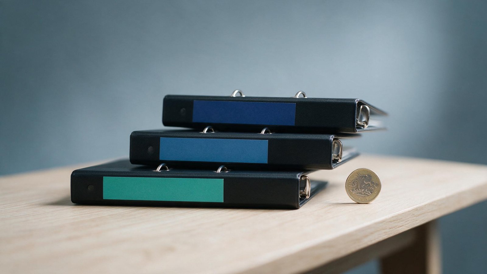 Three stacked accounting binders of rising height, standing for the three MTD ITSA income thresholds