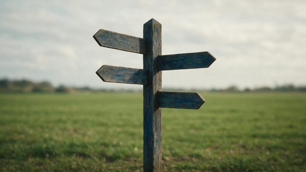 A signpost with four arms, standing for the four HMRC disclosure routes a landlord can use
