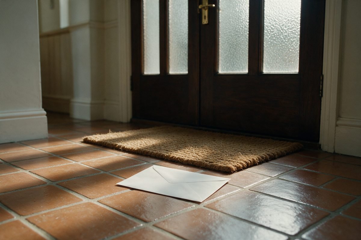 Unopened HMRC letter on a hallway floor, the point at which a landlord disclosure becomes prompted