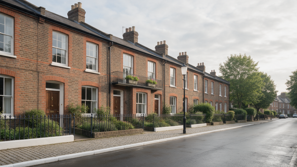 Row of UK terraced houses typical of a buy to let portfolio held through a limited company