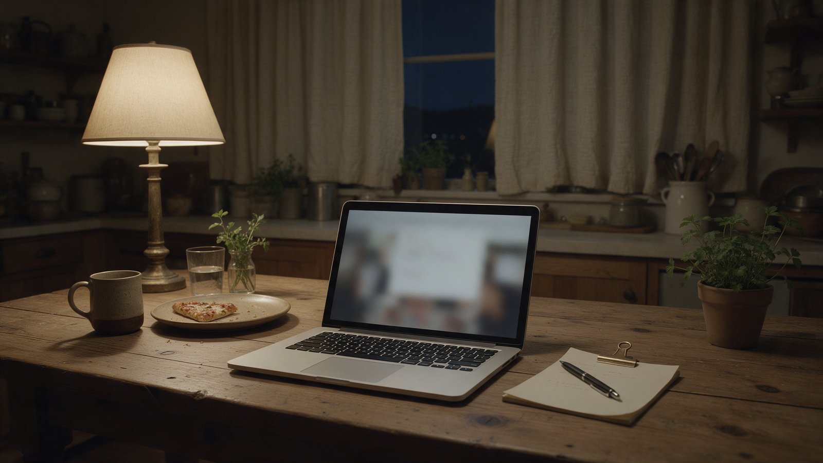 Laptop open on a kitchen table at night while a landlord works out a Let Property Campaign disclosure