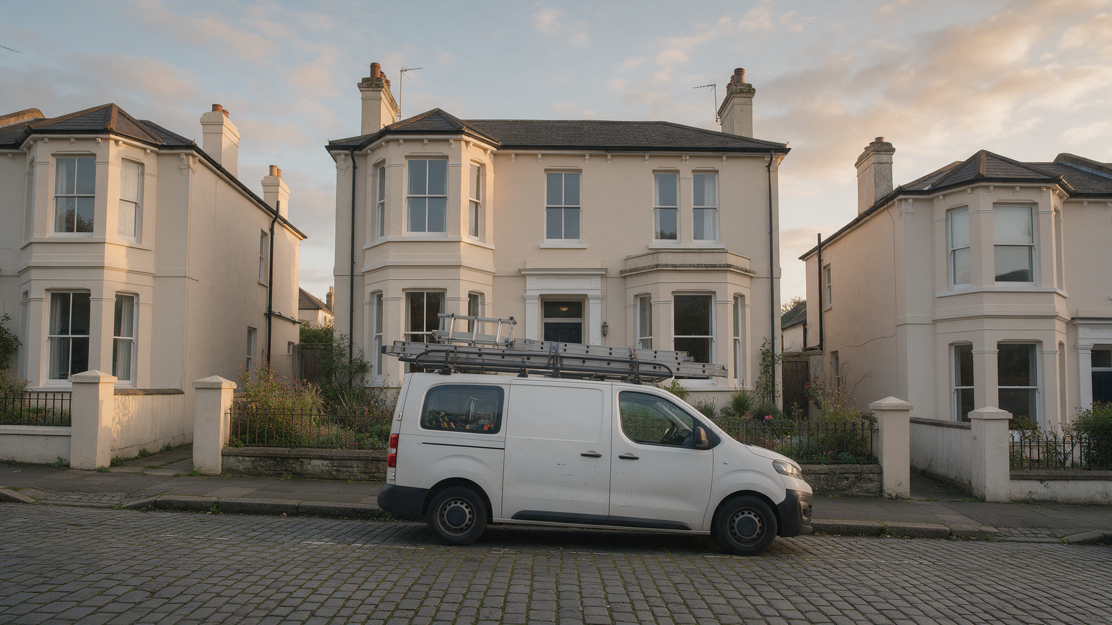 Trade van outside a Bristol Victorian terrace, the kind of sole trader business that files a Self Assessment return